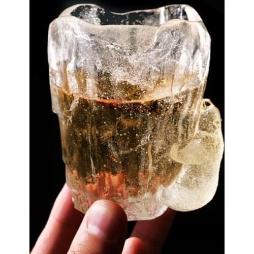 Polar Bear Frozen Colored Glaze Teacup Irregular Thickened Handmade Kungfu Tea Set Tasting Tea Ceremony Accessories Gifts