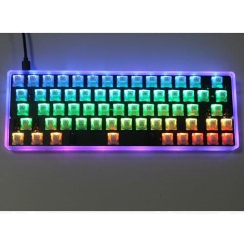 RGB63HS Hot-Swap RGB Backlit Type-C Cable Plastic Shell Kailh MX Switches QMK Firmware DIY Parts for Mechanical Keyboard
