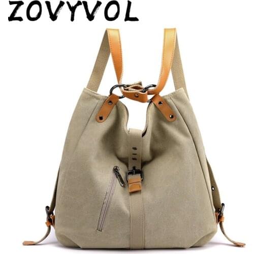 ZOVYVOL Backpack Women Canvas Multifunctional Large Capacity Bag Book Bags For Girls Backpacks Purse Female Shopping Casual Tote