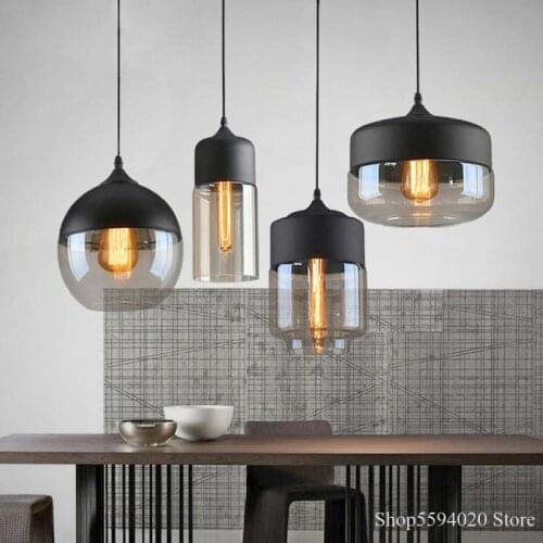 Nordic Restaurant Glass Chandelier Creative Restaurant Cool Loft Industrial Coffee Shop Glass Ball Kitchen Hanging Lamps Led