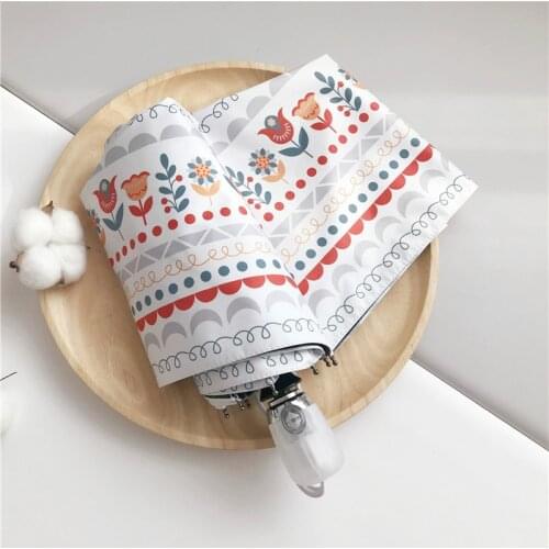 Quality Folding Umbrella For Women Travel Anti-UV Windproof Rain Flower Modish Female Sun Girl Parasol Pocket Umbrellas Bohemian