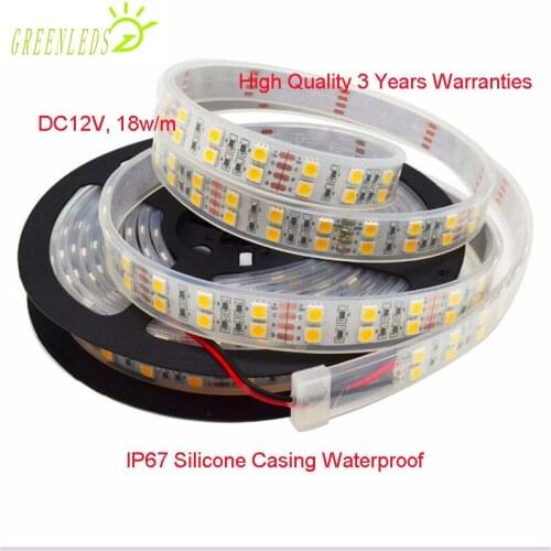 SMD5050 LED Strips IP20/IP67 Waterproof 120LEDs/m Double Row Single Color 17w/m DC12V Flexible Strips With 3 Years Warranties