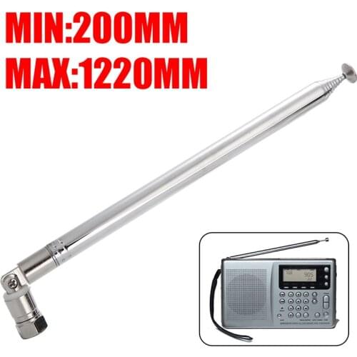 Telescopic Aerial Antenna 1.2m 10 Section Extendable Universal Radio DAB/FM Antenna Receiver Replacement for FM Radio TV