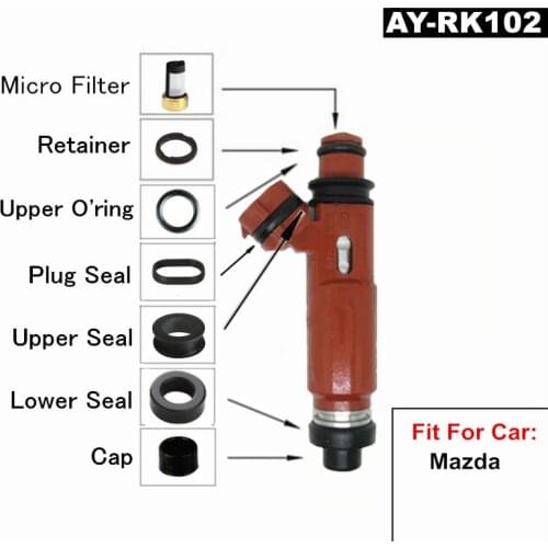 4 kits fuel injection repair kit for mazda suzuki swift filter plastic part seals o'rings MD332733 195500-3170 ( AY-RK102)