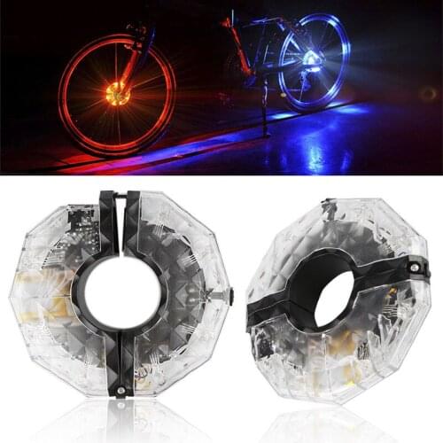 Bike LED Flower Drum Wheel Light Mountain Bicycle Front/Tail Hub Light Spoke Warning Lamp Night Riding Cycling Decoration Light