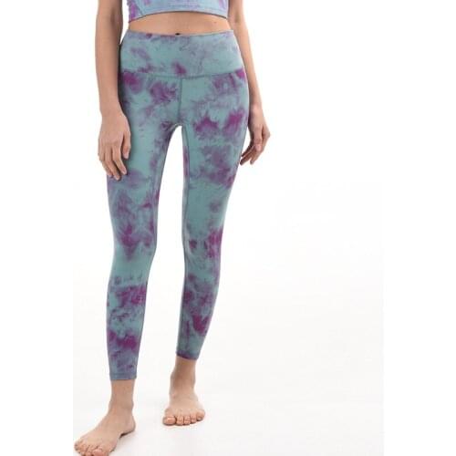 High Elasticity Sports Leggings Women Fitness Yoga Pants Workout Running Seamless Tie Dye Naked Sense Buffed Yoga Leggings