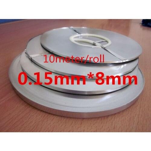 10 meter/ Roll 0.15*8mm Pure Nickel Plate Strap Strip Sheets 99.96% for battery spot welding machine Welder Equipment