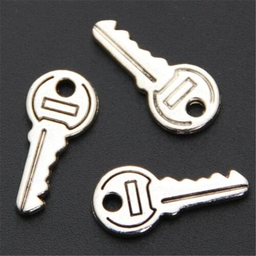 10pcs Metal Key Charms Retro Keys Pendant DIY Handmade Choker Jewelry Findings For DIY Charms Bracelet Making A524