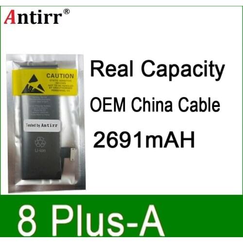 10pcs/lot Real Capacity China Protection board 2691mAh 3.7V Battery for iPhone 8plus zero cycle replacement repair parts 8plus A