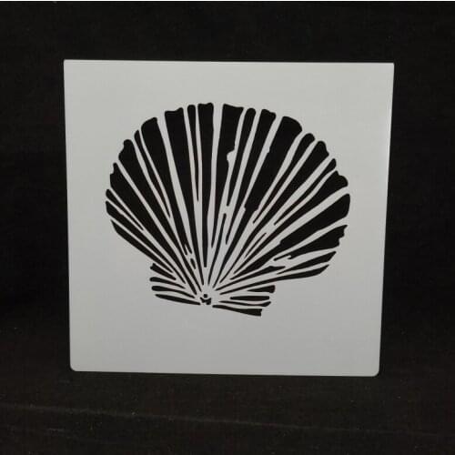 13*13 shell Plastic Layering Stencils for DIY Scrapbooking/photo album Decorative Embossing DIY Paper Cards Crafts