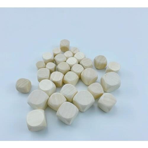 200pcs D6 6 Sided Blank Wood Dice Engraving DIY Games For Party Family Printing Printing Engraving Kid Toys Wood Cube Dices