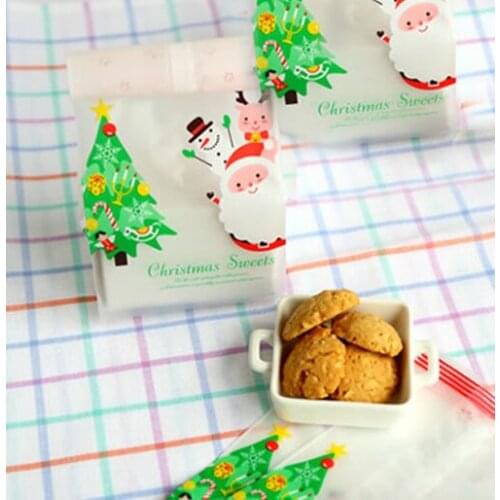 25PCS Gift Bag For Christmas Wedding Party Candy Food Packaging Bag Biscuits Snack Candy Cake Packing Bags Xmas Party Favors