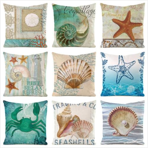 45cm*45cm 7/5000 Starfish from the oasis imitated silk fabric throw pillow covers couch cushion cover home decorative pillows