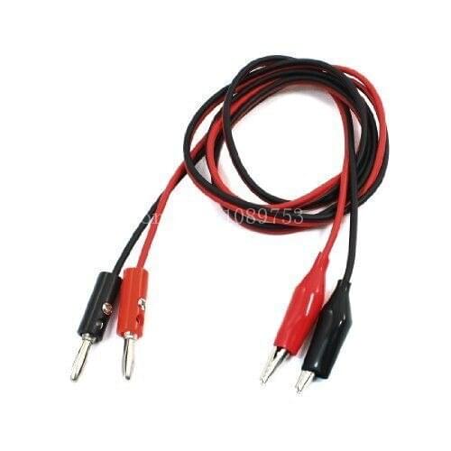 5 pairs Red Black Banana Plugs to Alligator Clips Probe Test Cable 1M