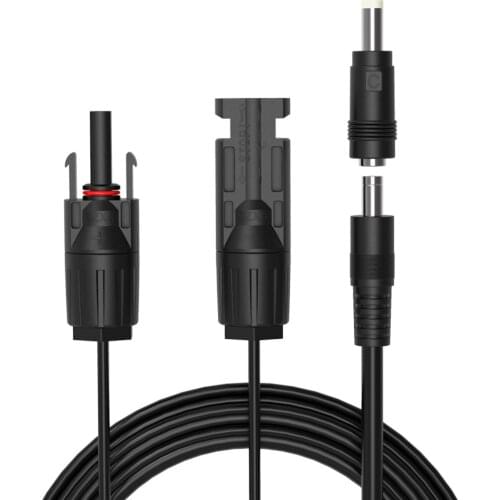ALLPOWERS Solar Cable 1.5M 16AWG with Female and Male Connector DC 5.5mm x2.1mm Solar Adapter Kit Tools for Solarpanel Generator