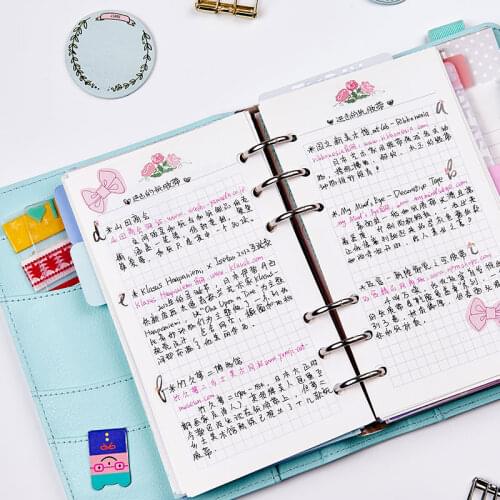 2018 new creative flowers series 6 holes spiral notebook paper,Cute inner paper core for notebooks,adaptation filofax A5 A6