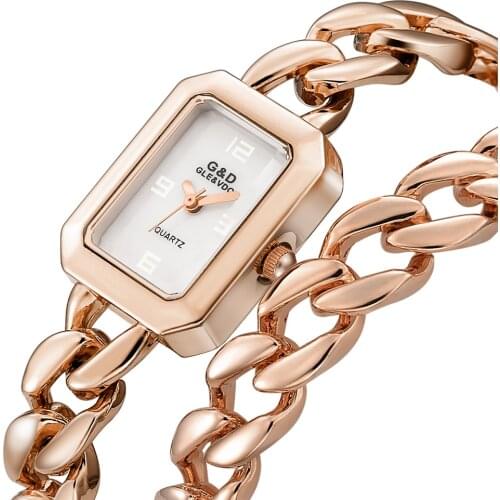 G&D Women Watches Rose Gold Top Brand Luxury Laides Bracelet Watch Waterproof Quartz Wristwatch relogio feminino Montre Femme