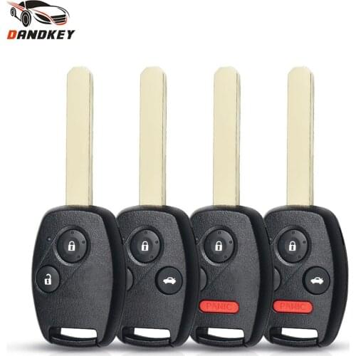 Dandkey For Honda Accord Civic 2006-2011 CRV Pilot Insight 2003 2008 2009 Car Remote Key Shell Fob 2/3/4 Buttons Uncut Key Case