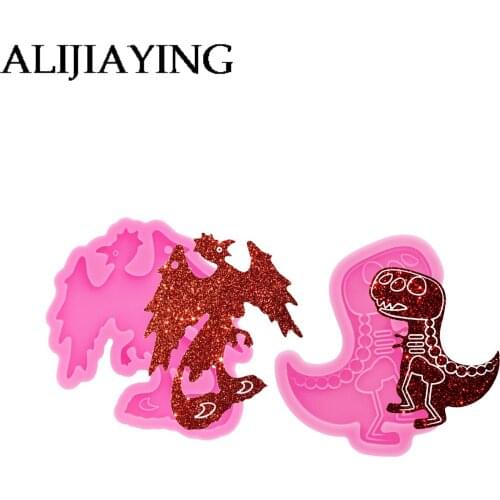 DY1149 Shiny Phoenix Keychain Pendant Resin Molds, Peacock Epoxy Clay Polymer Mould, Resin Craft Silicone Mold