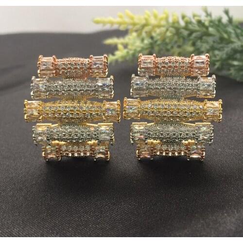 Lanyika Fashion Jewelry Elegant Irregular Organ Earrings Full Micro inlay Micro Plated Ear Clip Banquet Popular Best Gift