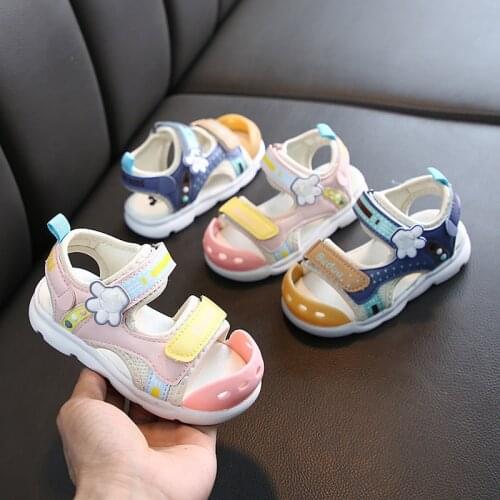 Summer Toddler Girls Boys Sandals Children Casual Shoes Soft Bottom Baby Anti-collision Sandals Kids Brother Sister Beach Shoes
