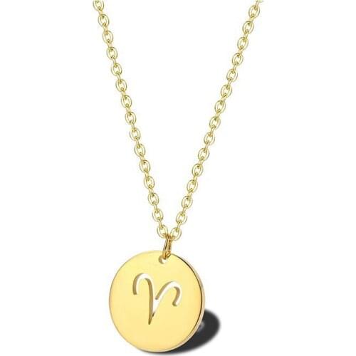 RIR Trendy And Simple Zodiac Constellation Round Aries Astronomical Constellation Pendant April Gift Constellation Jewelry