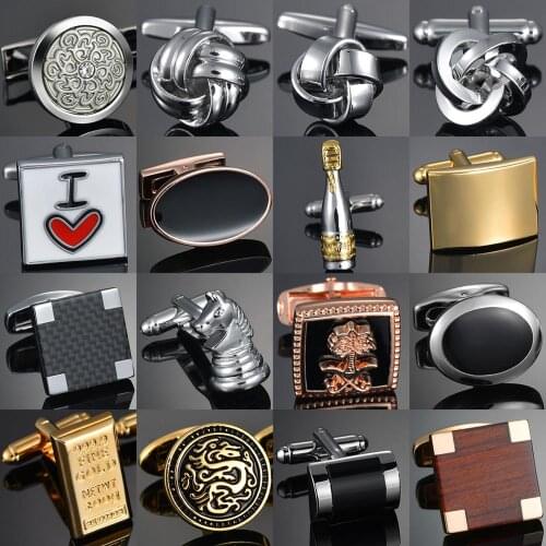 New Arrive Shirt Cufflinks Festival Christmas Cuff Links For Wedding Party FashionWooden/Knot/Dragon Men Sleeve Shirt Cufflinks
