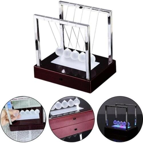 Newtons Cradle Led Light Up Kinetic Energy Home Office Science Toys Funny Gadgets Novelty Antistress Toy Gifts Home Science Toys