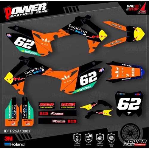 PowerZone Custom Team Graphics Backgrounds Decals 3M Stickers Kit For HONDA 2014-2017 CRF250R 2013-2016 CRF450R 001