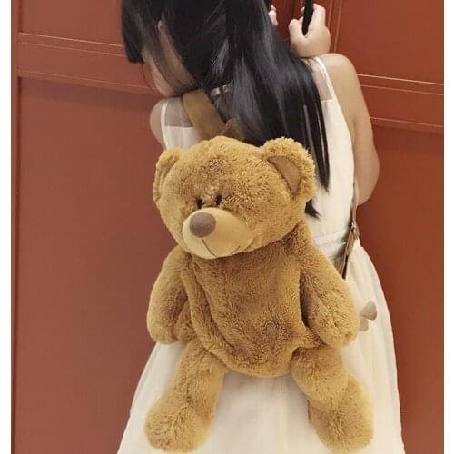 Teddy Bear Plush Backpacks Children Baby Kawaii Bag Toddler Backpack Kids School Bags Bolsa Infantil Birthday Gift BK50BB