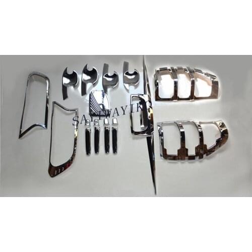 FIT For Ranger T7 2015-2017 Handle Bowl Fog Lamp Head Light Tailigt Cover Trim chrome Detector Car Styling Accessories