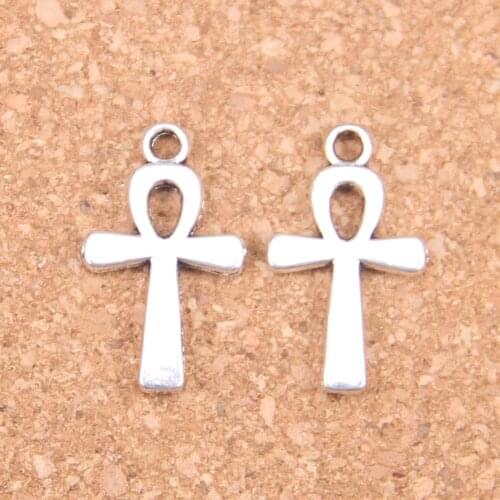 18pcs Charms egyptian ankh life symbol cross 22x13mm Antique Pendants,Vintage Tibetan Silver Jewelry,DIY for bracelet necklace