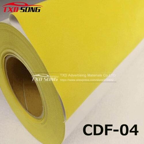 CDF-04 Yellow Flock heat transfer PU VINYL For cutting plotter transfer flock PU vinyl for garments with size:50X100CM/LOT