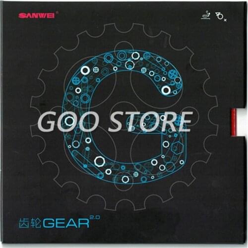 SANWEI New GEARS 2.0 (GEAR 2.0, Half-sticky, Backhand Counter-attack) Table Tennis Rubber Ping Pong Sponge