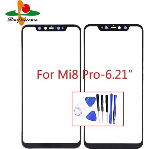 6.21" Touchscreen For xiaomi Mi 8 Pro Mi8Pro Touch Screen Front Panel Glass Lens LCD Outer Glass NO LCD