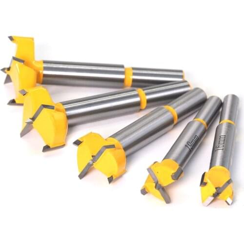 1PC 22mm-36mm Forstner Tips Woodworking Tools Hole Saw Cutter Hinge Boring Drill Bits Round Shank Tungsten Carbide Cutte