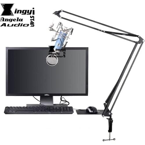 Broadcast Suspension Scissor Arm Stand For NB35 Blue Yeti Table Desk PC Recording Microphone Holder Boom Clip Shock Mount Clamp