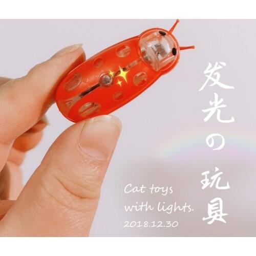 Vibrating Cat Toy, Lady Bug, Cat Bug Toy, With or Without Blinking LED