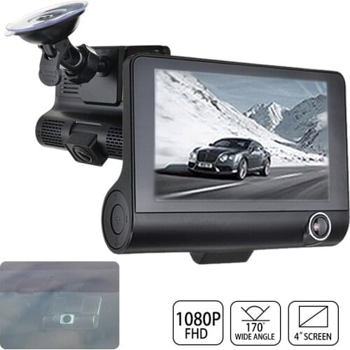 Newest 4 Inch Dual Lens Dash Camera Full HD 960P Car Recorder Cameras Support Loop Recording Support 8-32G TF Card