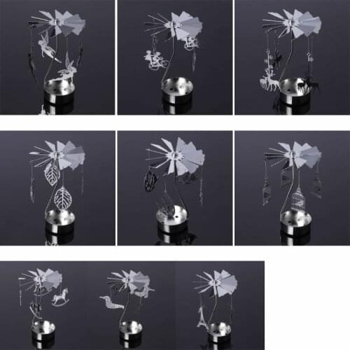 Rotary Spinning Tealight Candle Metal Tea Light Holder Carousel Home Decor Gifts