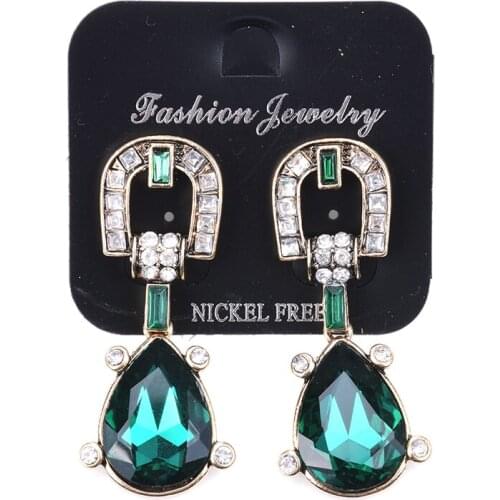 2019 wholesale Gorgeous Brand fashion women statement Glass drop earrings for women