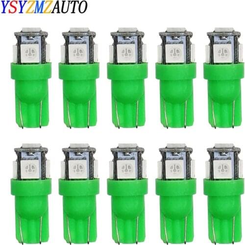 10PCS Car LED T10 W5W Reading Dome Lamp 5SMD 5050 Auto Marker Wedge Lights License Plate Bulbs 168 194 192 DC 12V Ice Blue Pink
