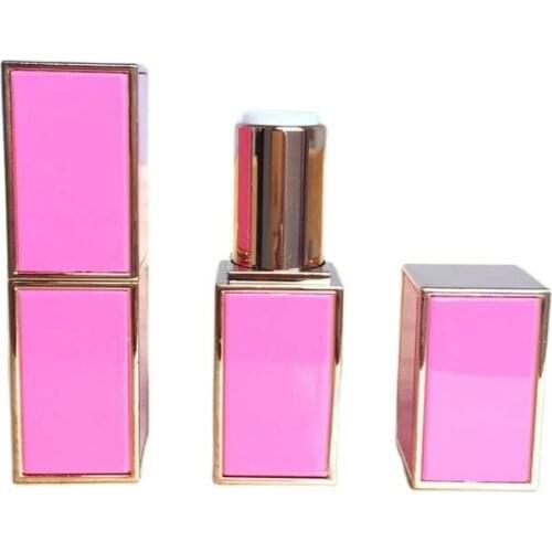 30pcs/lot High-end Empty Square Lipstick/Lip Balm Tube, Plastic DIY Pink Lip Rouge Subpackage, 12.1mm Elegant Lip Makeup Tool