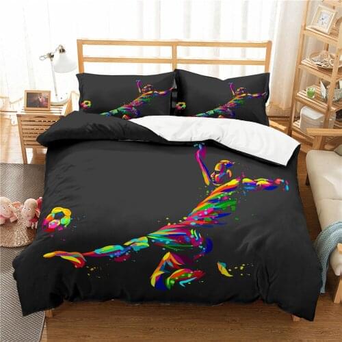 3D Luxury Colorful Basketball Football Printed Bedding Set For Kids Adult Queen King Size Pillowcase Sport Duvet Cover Sets Home