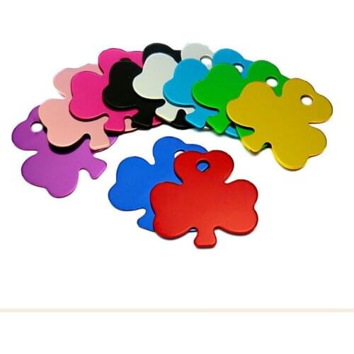 Free Shipping Dog Tag Personalized Dog Cats ID Tags Decoration Lucky Clover Pet Tags ID Cumstom Tag Aluminium Alloy Pet Tag