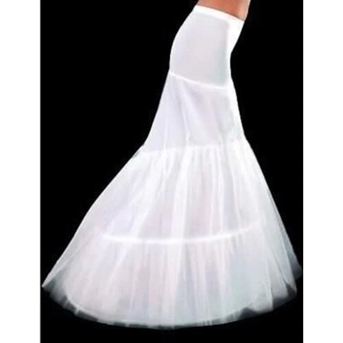 Free Shipping Hot Sale Cheap High Quality Mermaid Petticoat 2 Hoops White Wedding Crinoline