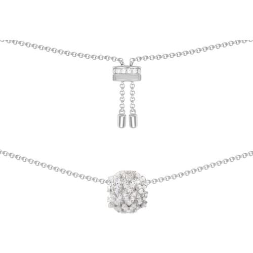 SLJELY Fashion Couture 925 Sterling Silver Heart Hollow Annulus Pendant Necklace Adjustable Chain for Women Luxury Brand Jewelry