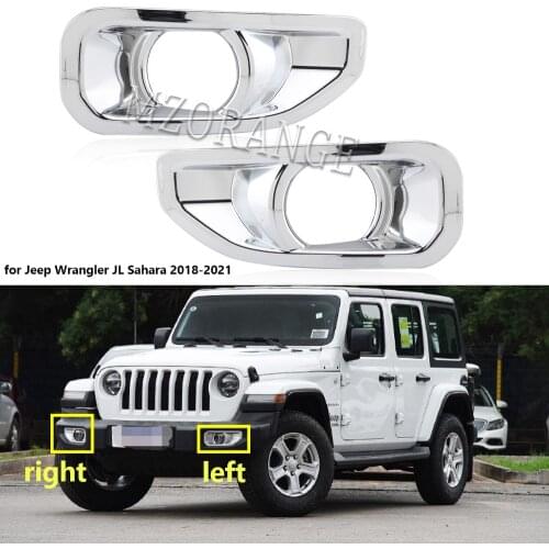 For Jeep Wrangler JL Sahara 2018-2021 Car Fog Lights Lamp Cover Sticker headlight trim frame Accessories body kit Decoration