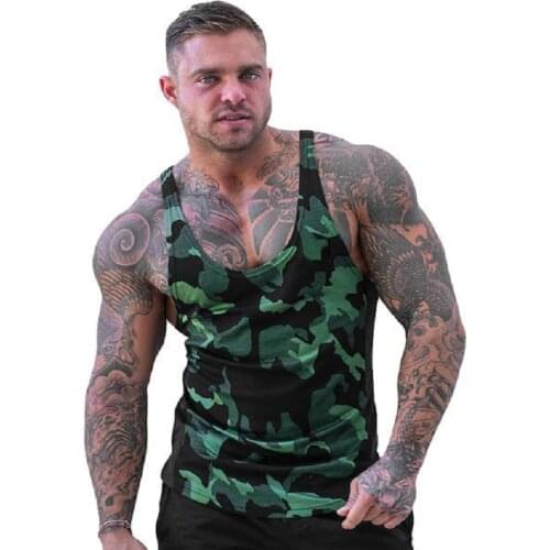 Fitness Camouflage Vest Mens Breathable Quick-drying Fitness Clothes Casual Outdoor Sports I-shirt Vest Sportswear for Men Gym