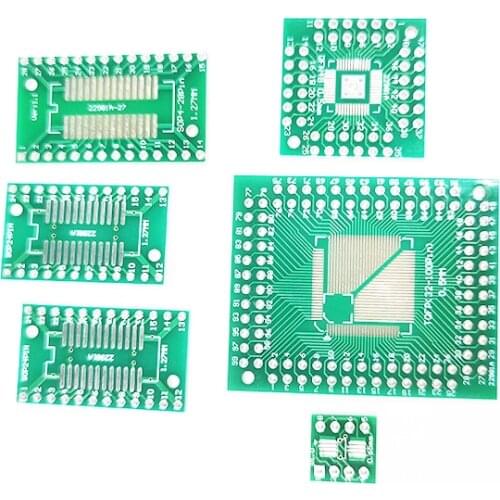 30PCS PCB Board Kit SMD To DIP Adapter Converter PCB FQFP 32 44 64 80 100 HTQFP QFN48 SOP SSOP TSSOP 8 16 24 28 solder board